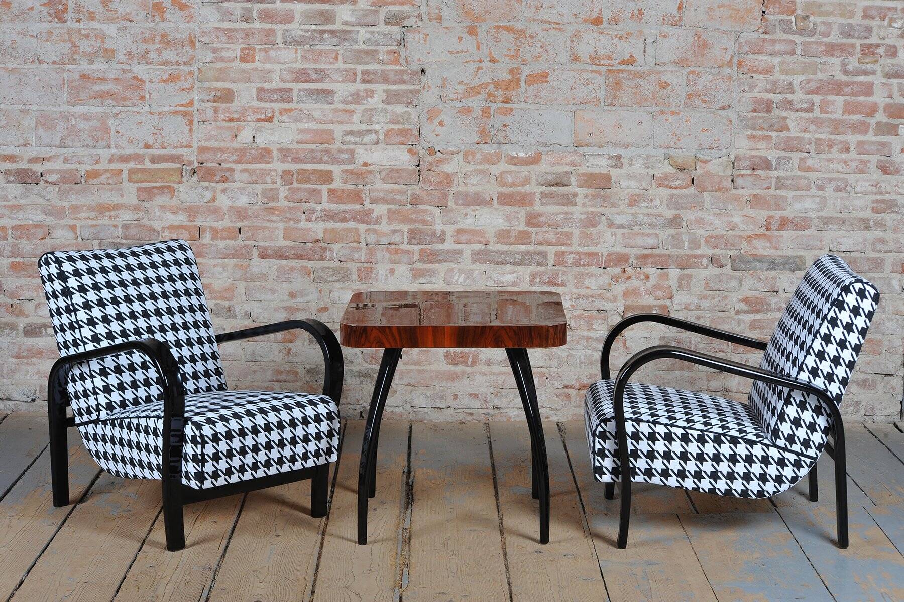 Fauteuils Art Déco par Koželka et Kropáček, tchèque, années 1930, ensemble de 2