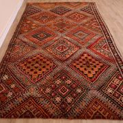 Burgundy Vintage Moroccan Rug 168 x 297 cm, Berber Wool Rug, Handmade Rug