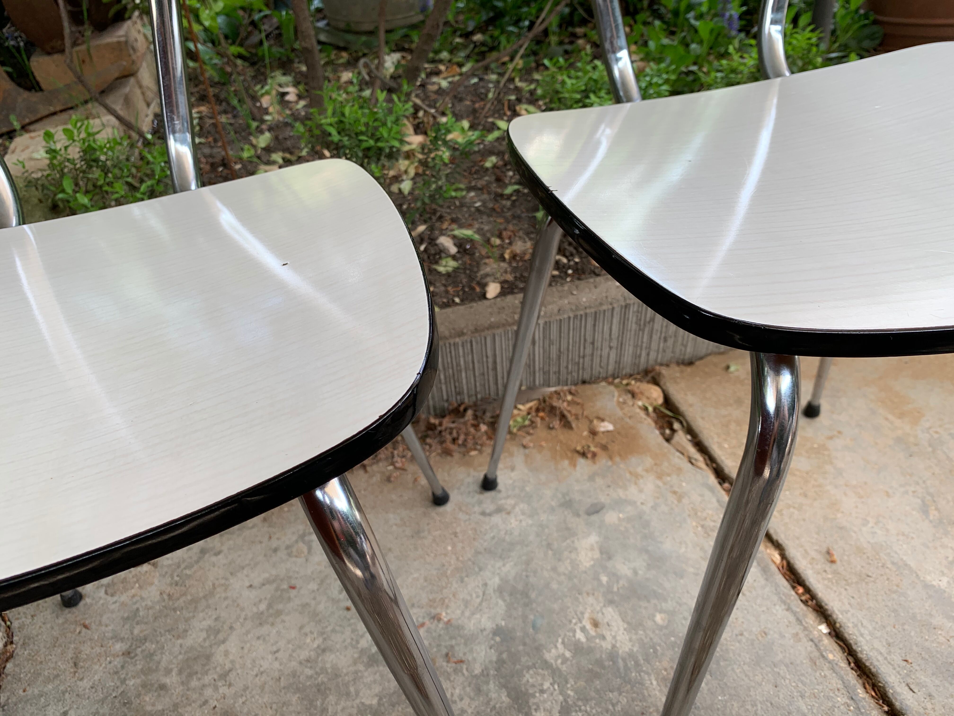 White formica chairs