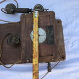 Wooden wall telephone, old, 1930