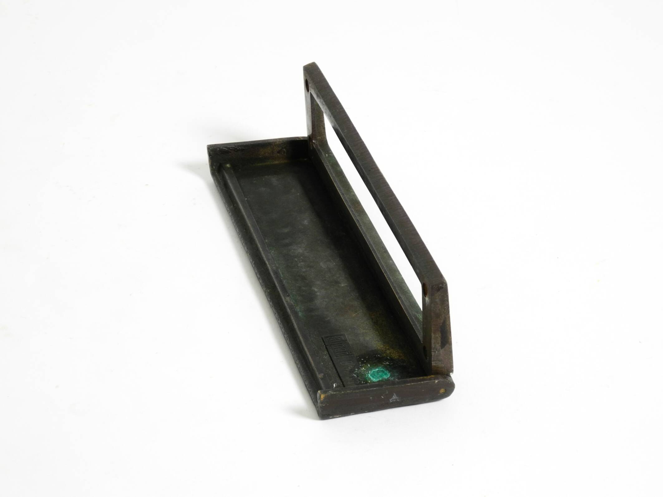 A set of solid 1970s Brutalist pull handles with letter slot and doorbell