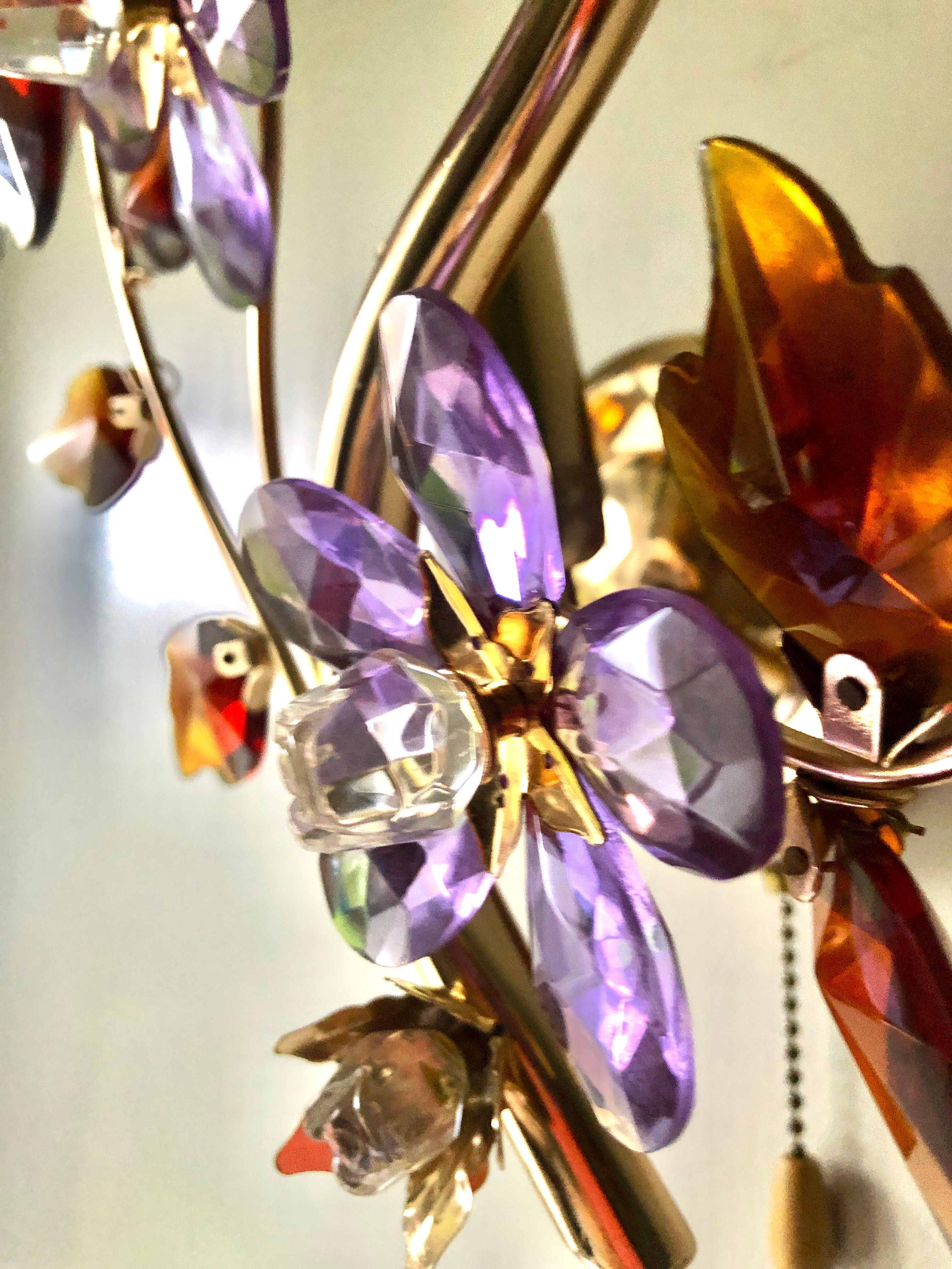 Large wall lamp flowers glass Murano 1970