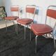 set de 3 chaises industrielles skai bordeaux
