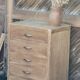 Vintage 5-drawer chest of drawers from the 1940s in raw oak.