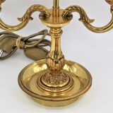 Hot water bottle lamp in solid bronze gilded louis XVI style "Lucien Gau"