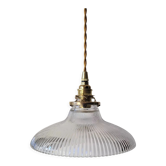 Holophane glass pendant lamp