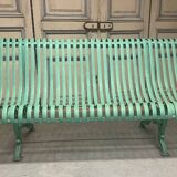 Garden bench in wrought iron and cast iron, late 19th century.