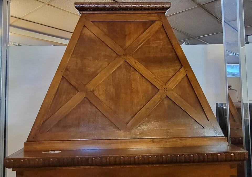 Renaissance style fireplace in solid oak circa 1850