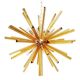 Lustre contemporain Sputnik en verre de Murano "Triedro" ambré
