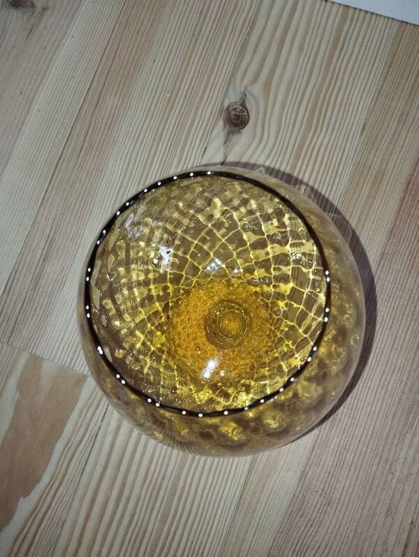 Vase Empoli en verre soufflé ambré – Italie, années 60