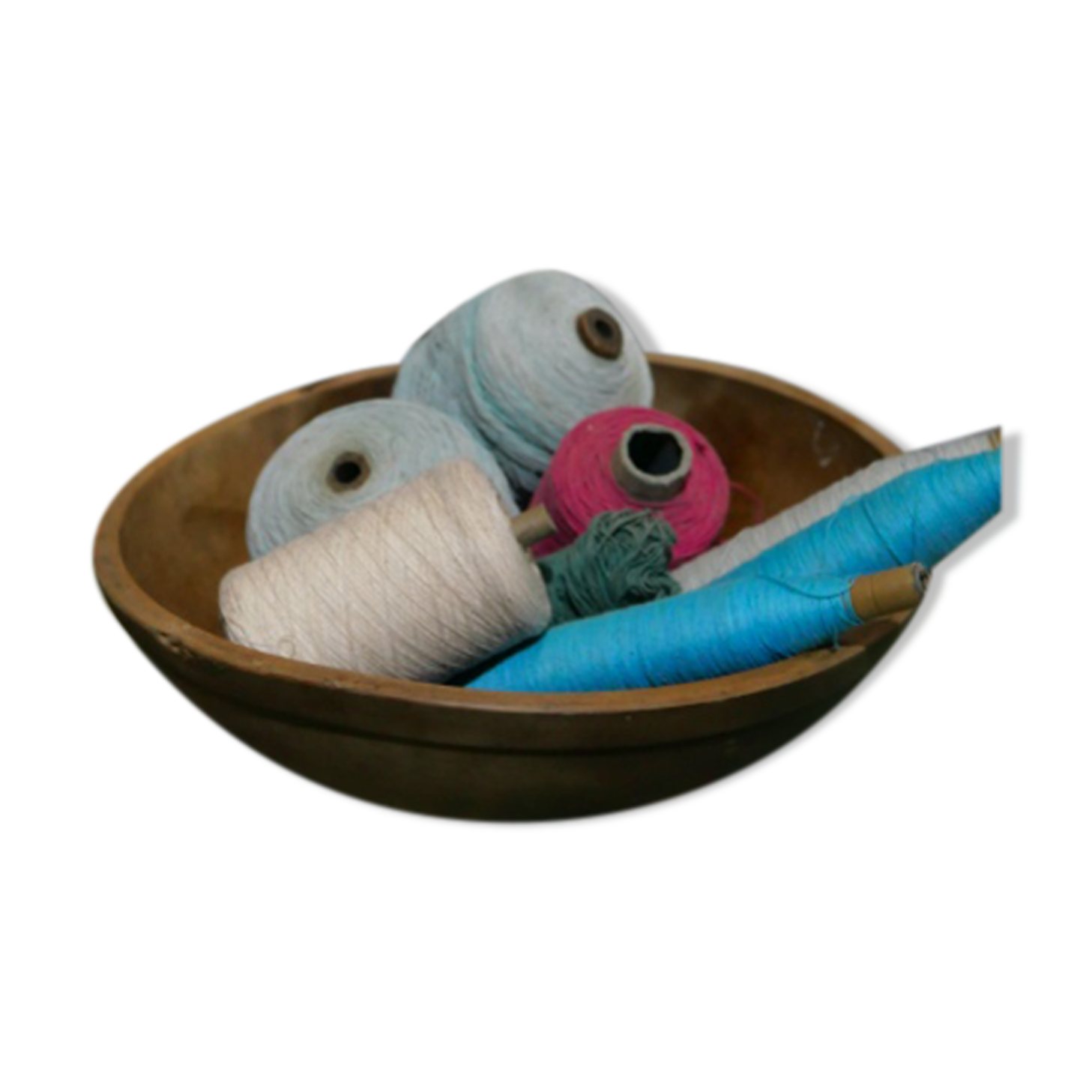 Wooden round hollow dish