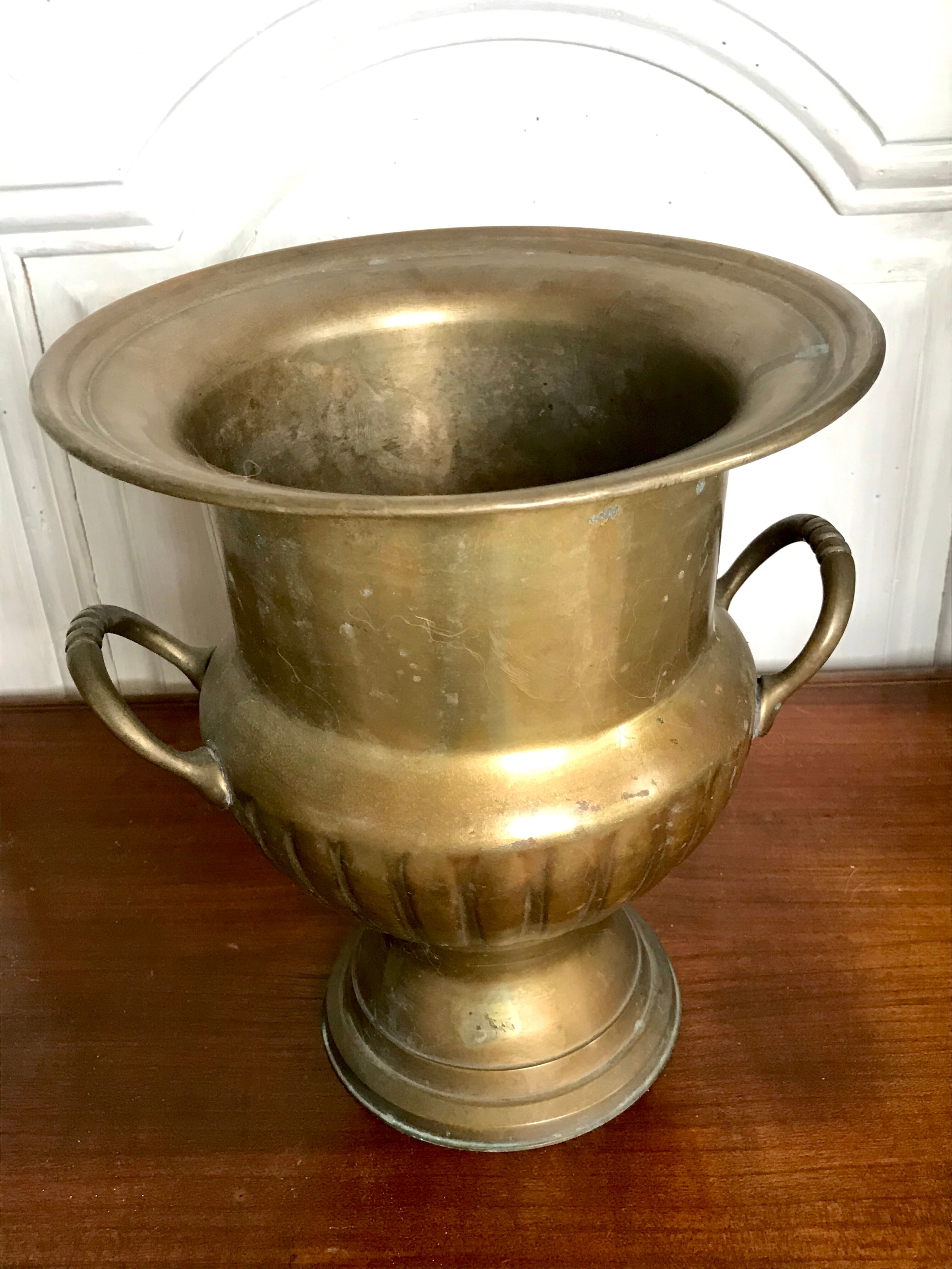 Cache-pot en laiton vintage