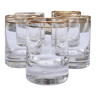 Set of 5 whisky glasses with golden edging, 1930s