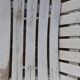 Pair of iron and old wood garden chairs
