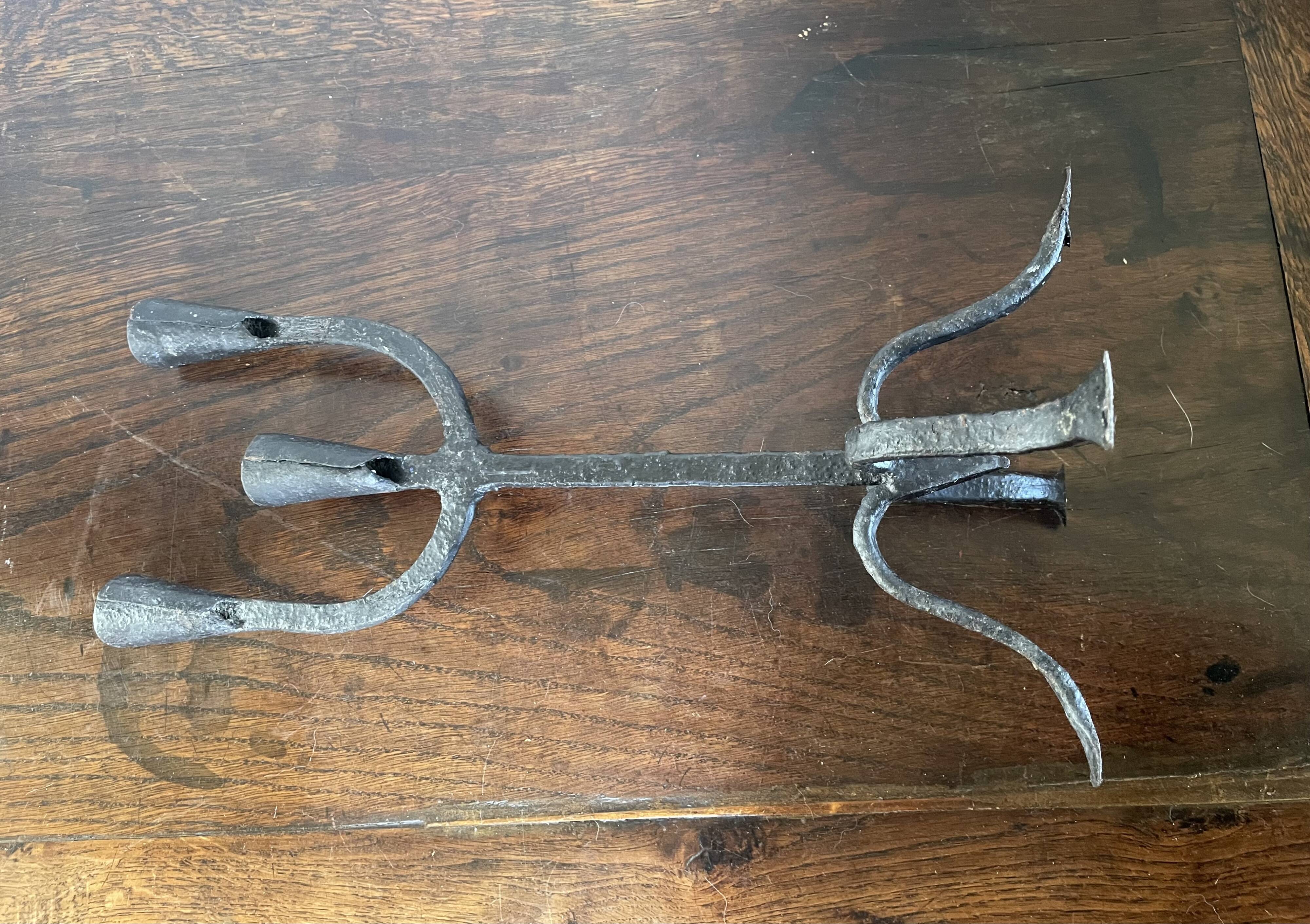 Wrought iron candlesticks