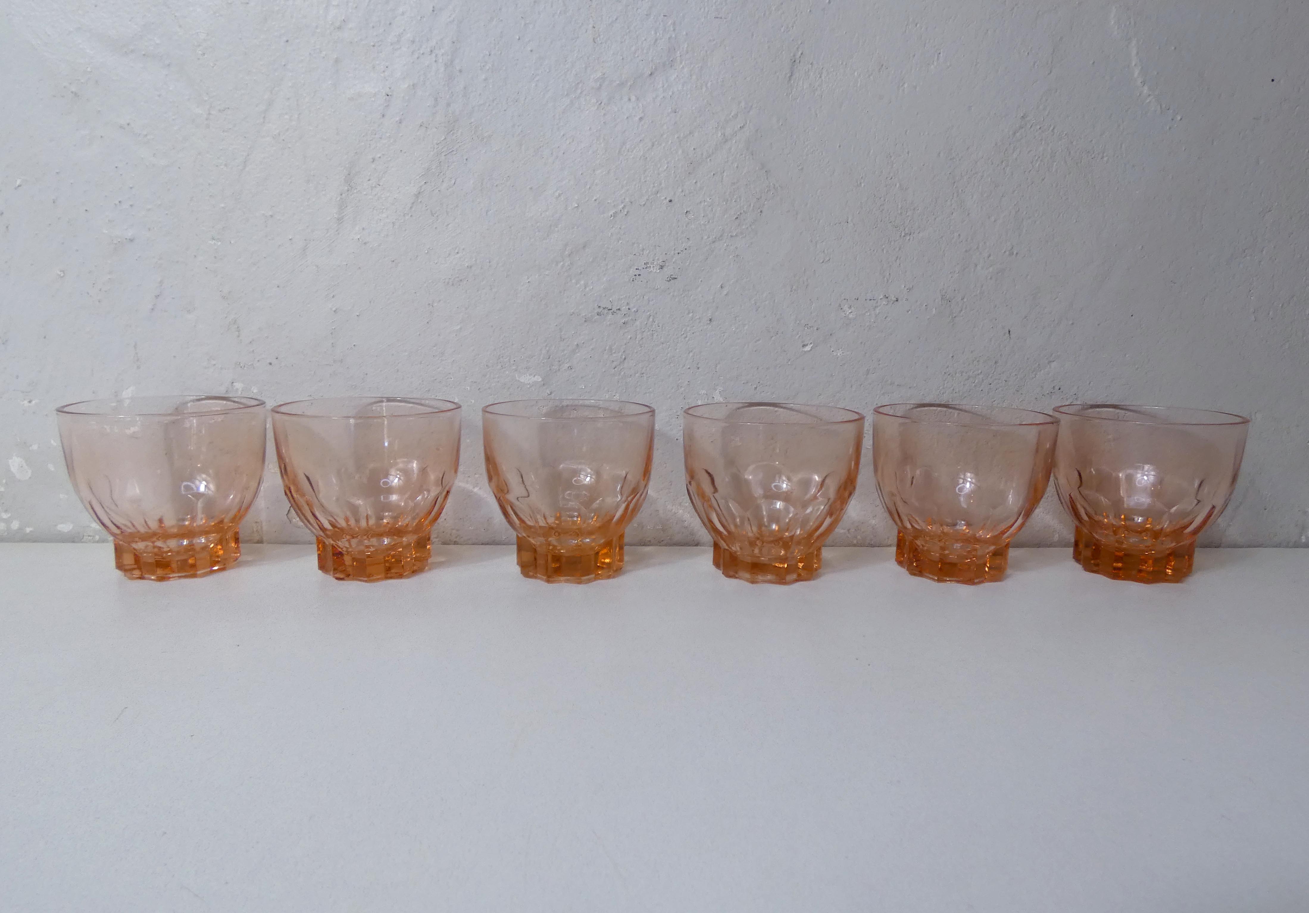 6 verres rose
