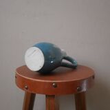 Vase with handle in enameled ceramic artisanal production country decoration slow handmade pottery