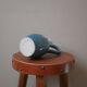 Vase with handle in enameled ceramic artisanal production country decoration slow handmade pottery