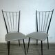 Paire de chaises Colette Gueden pied de poule années 50