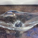 Large signed Bayel crystal bowl – Mid-century organic design
