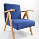 Fauteuils en velours bleu 1970