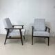 Pair of Henryk Lis 300-190 armchairs, 1970s, heathered grey-blue fabric. Ref: