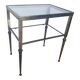 Table d'appoint en laiton et verre sellette guéridon bout de canapé