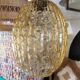 Vintage amber glass pendant light