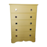 Vintage chiffonnier restyled mustard yellow, 5 drawers