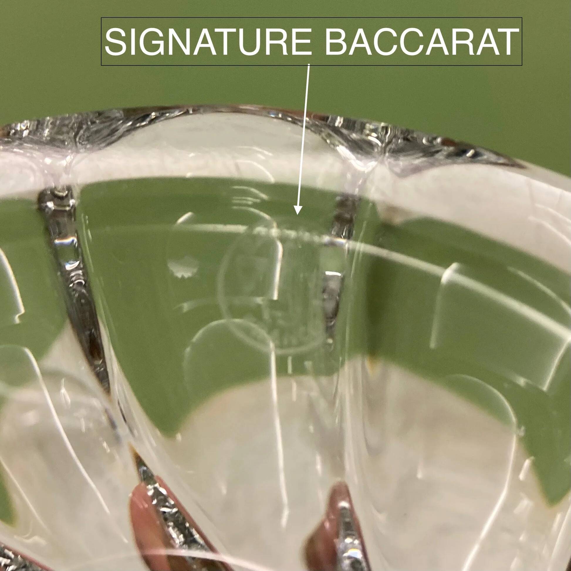 Baccarat crystal bamboo twist candle holder, signed.