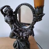 Art Nouveau lamp with mirror