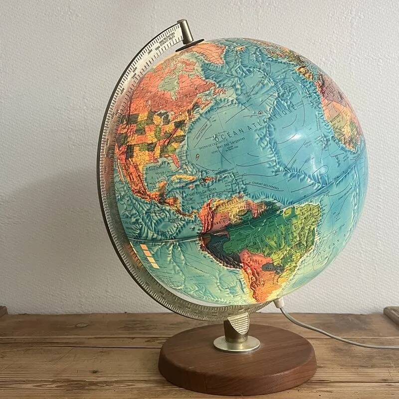 Vintage illuminated globe