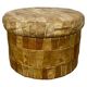 Patchwork leather storage pouf by De Sede, 1970s.
