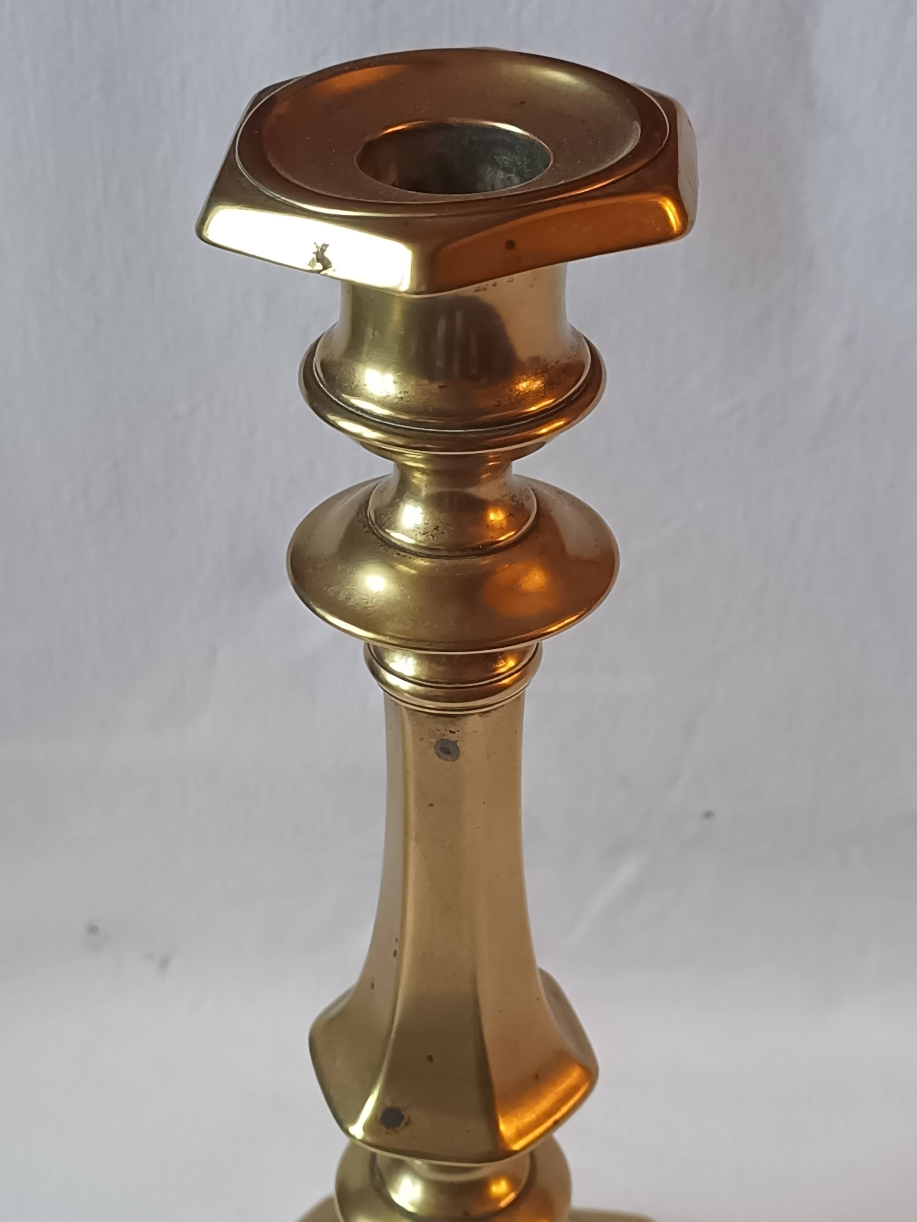 Antique bronze candlestick, 19th century, torch holder, candelabrum.