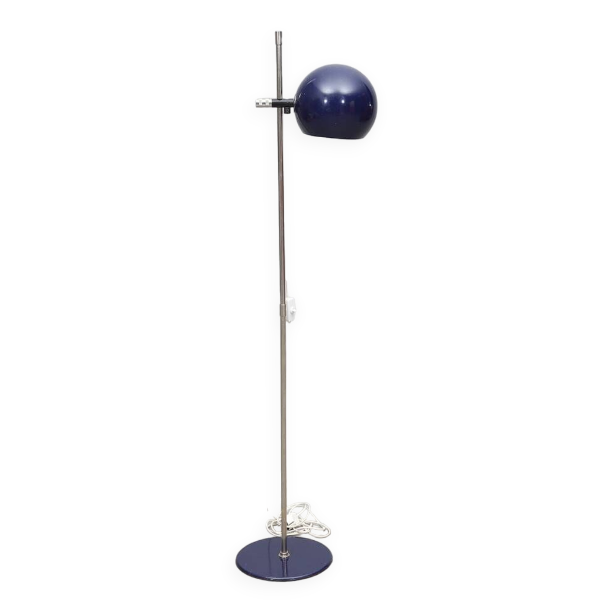 Vintage floor lamp, blue lacquered metal, "klot 1", hemi, ikea 1970 sweden