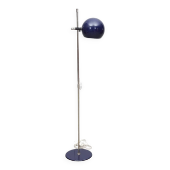 Vintage floor lamp, blue lacquered metal, "klot 1", hemi, ikea 1970 sweden