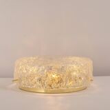 Plafonnier en verre de Murano Hillebrand en laiton, Allemagne, années 1970