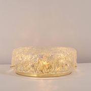 Large Murano glass ceiling lights by Hillebrand in brass, Germany, 1970s.
