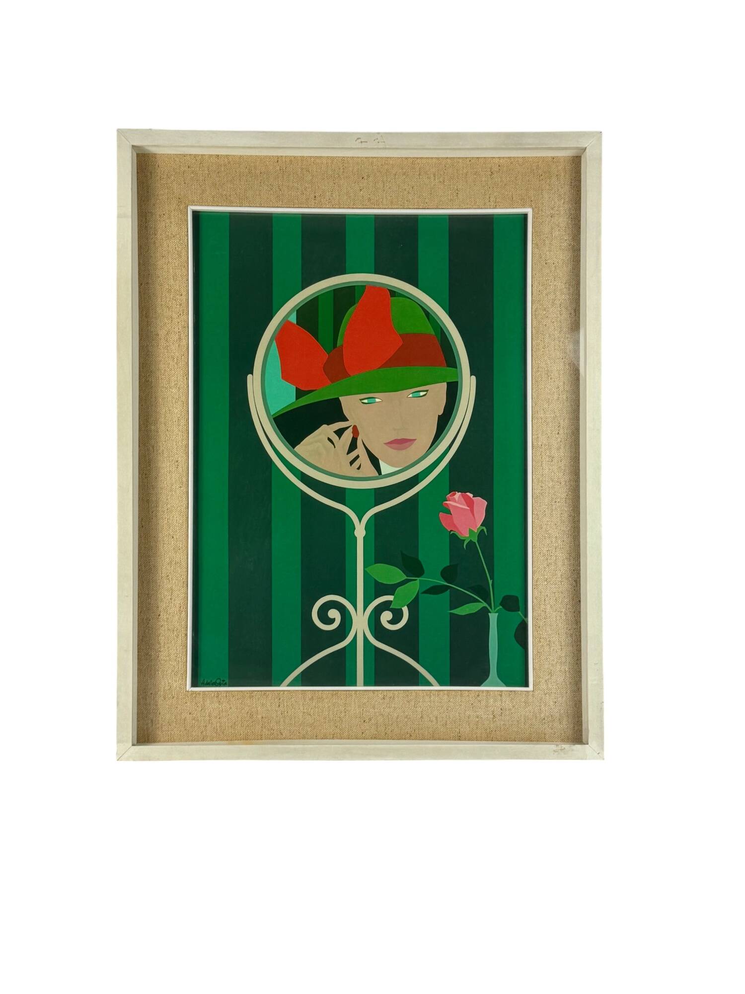 Amleto Dalla Costa, original serigraph framed, Milan Italy 1980s