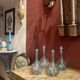 18th Century Italian Murano Clear Glass and Blue Trimmed Blown Glass Bottle