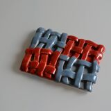 Vintage 1970 woven ceramic rest or trivet