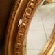 Old oval mirror gilded wood with gold leaf Napoleon III 60x51cm