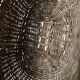 Vintage basket in woven wicker and scoubidou wire
