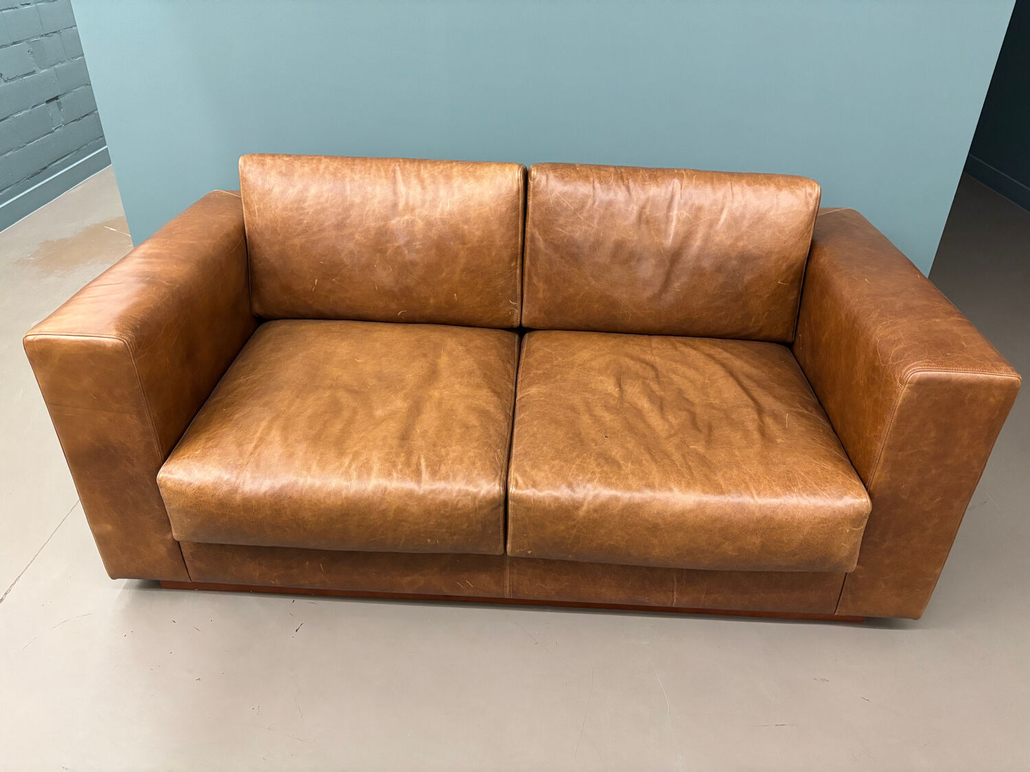 Cognac leather cocktail canapé