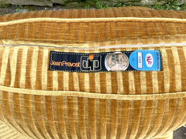 Paire de fauteuils cosy Jean Prevost velours moutarde 1970
