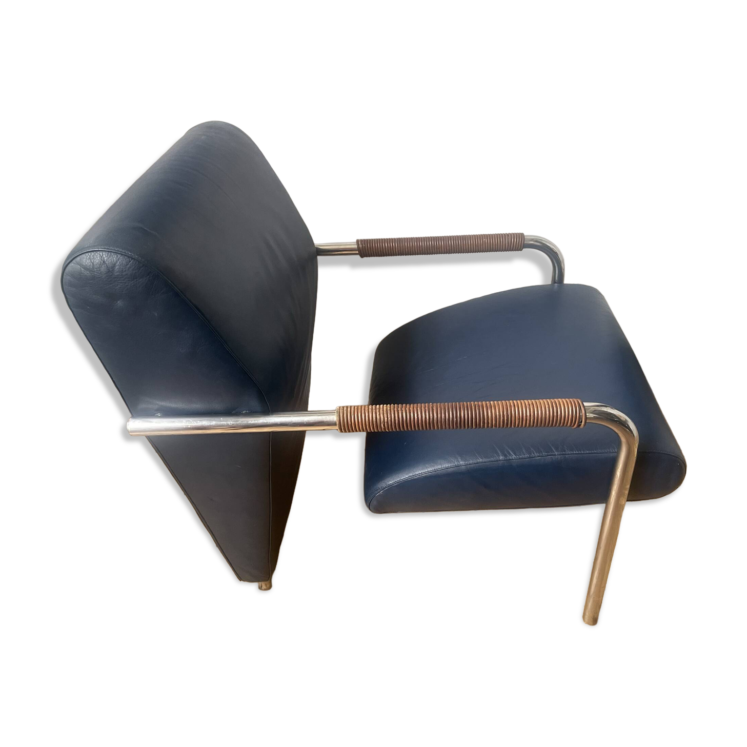 Zanotta Niccola Armchair - Andrea Branzi - Blue Leather