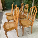 6 Louis XV caned chairs, Regency style