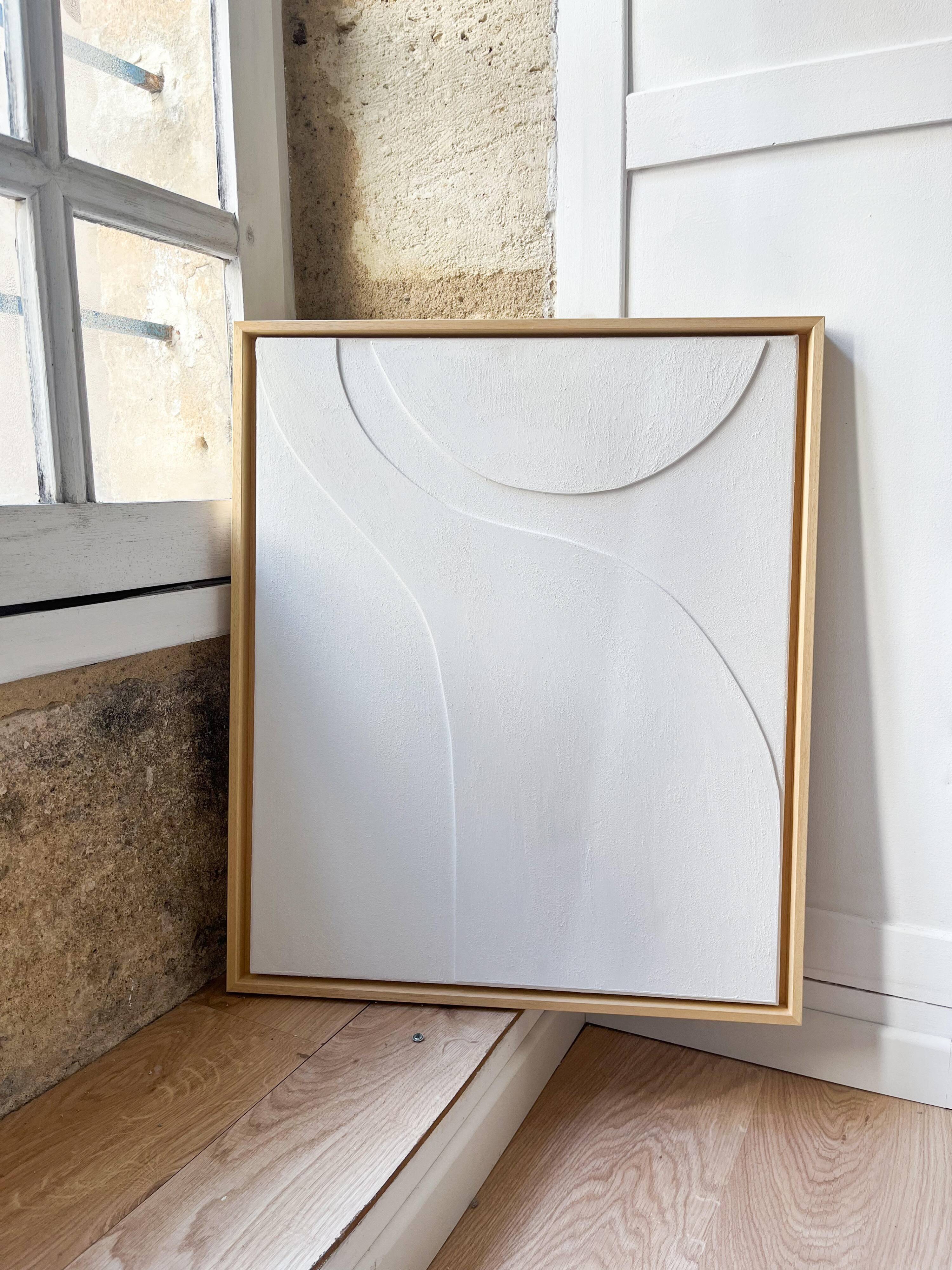 Tableau relief minimaliste blanc