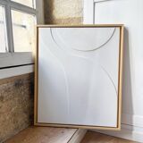 Tableau relief minimaliste blanc