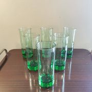 Lot de 6 verres verts vintage